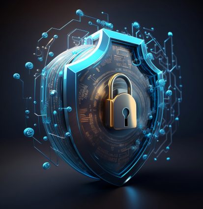 3d internet secuirty badge 3d render of an internet security badge